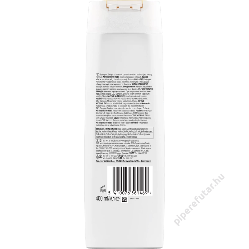 Pantene Pro-V Extra Volume sampon 400 ml hátoldal