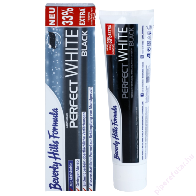 Perfect White Black Berverly Hills Formula  fogfehérítő fogkrém 100 ml