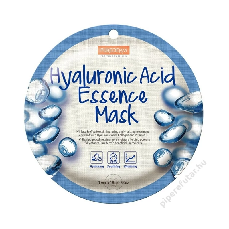 PureDerm hialuronsav hidratáló fátyolmaszk 1 db