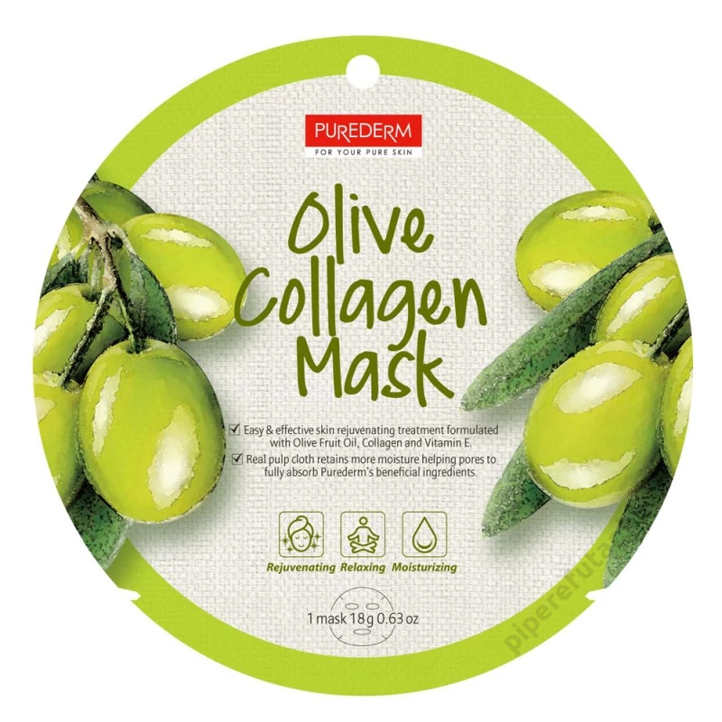 PureDerm olive collagene mélytápláló kollagén fátyolmaszk 1 db