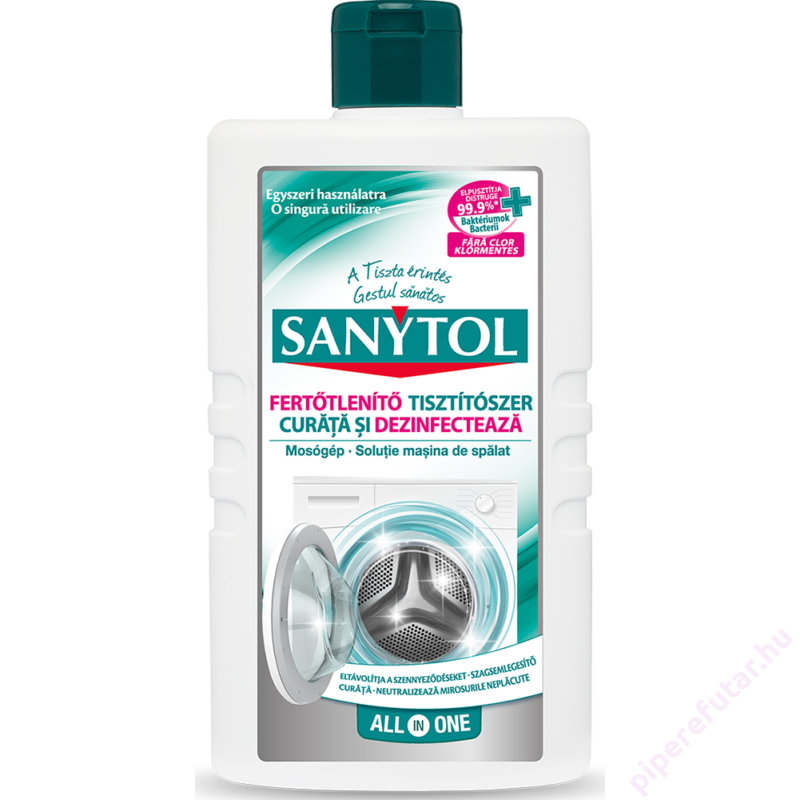 Sanytol fertőtlenítő hatású mosógép tisztítószer 250 ml