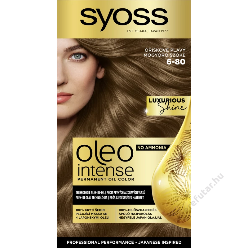 Syoss Oleo Intense tartós hajfesték 6-80 mogyorószőke