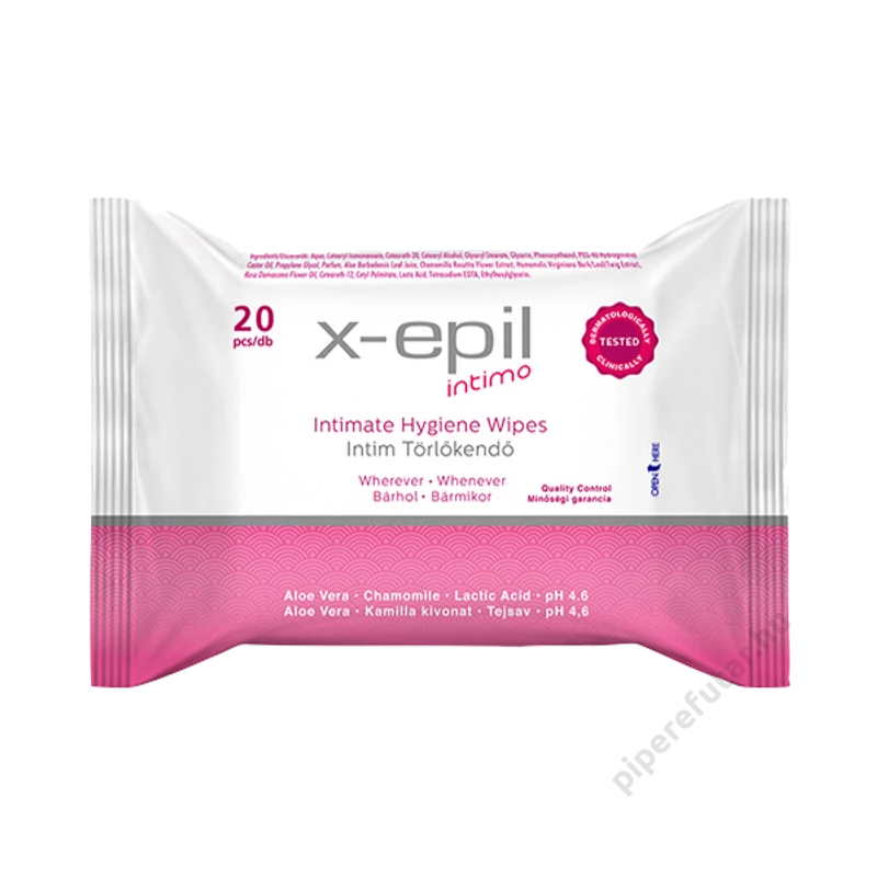 X-Epil Intimo intim törlőkendő - 20 db